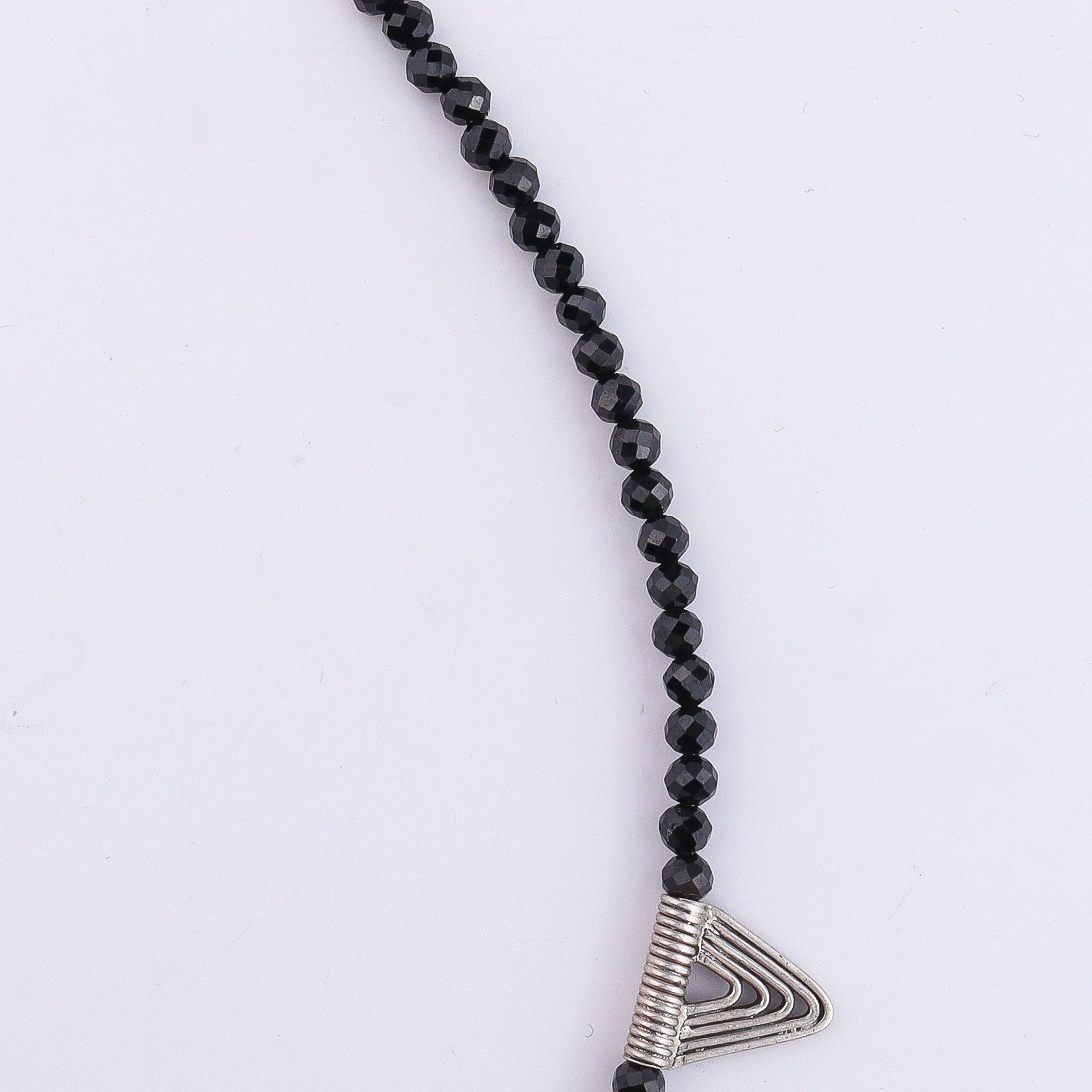 Triangle Motif Necklace with Black Spinel