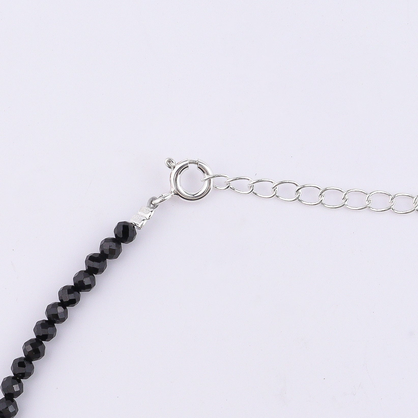 Triangle Motif Necklace with Black Spinel