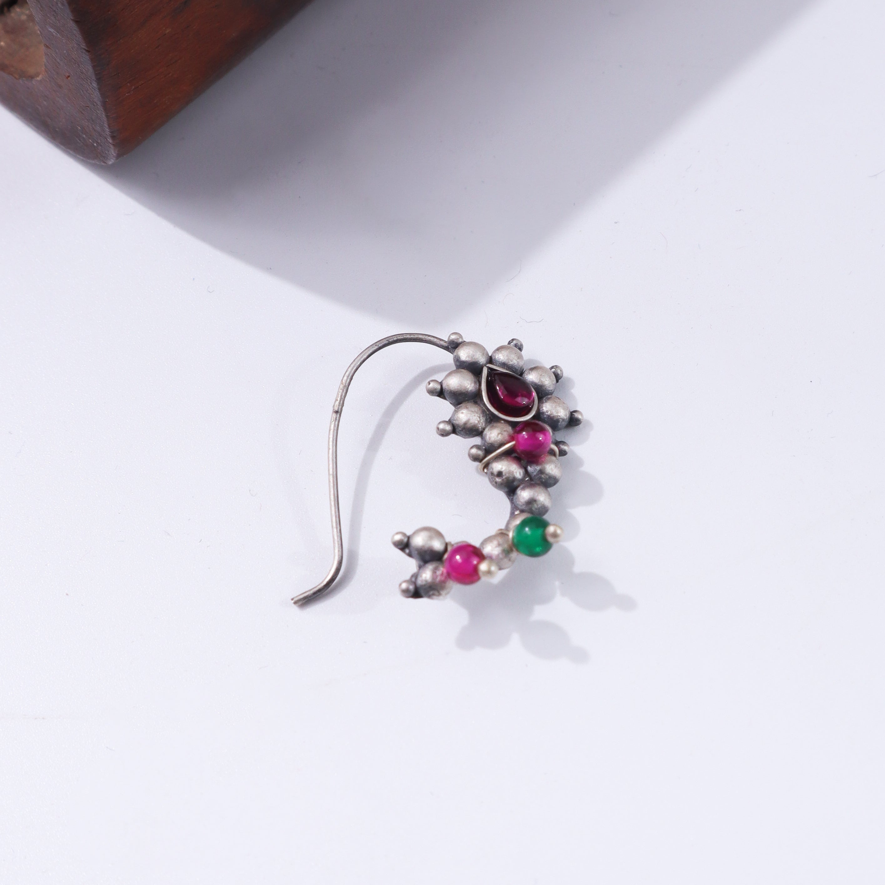 Silver jewelry with pink gemstone