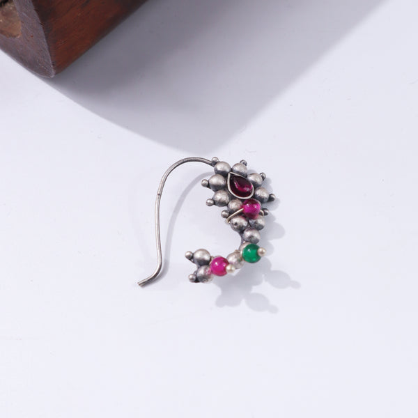 Silver jewelry with pink gemstone