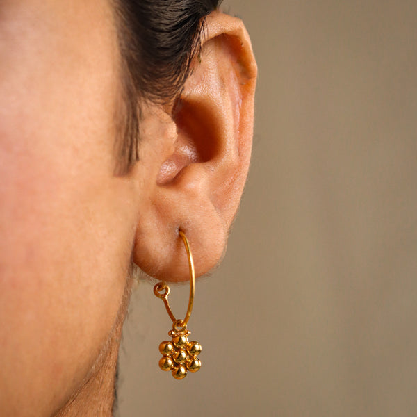 Handmade Silver Kudi Hoop: Small | 92.5 Silver | 22K Gold Plated