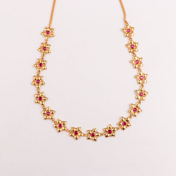 Prajakta Haar Set ( Gold plated Prajakta Flower Necklace Set )