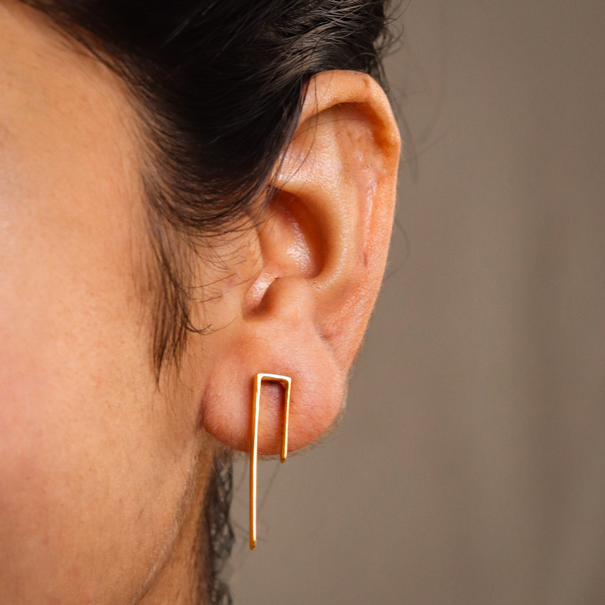 Silver Workwear Earrings : Asymmetric | 92.5 Silver | 22K Gold Plated