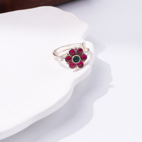 Pink Flower Ring | 92.5 Sterling Silver