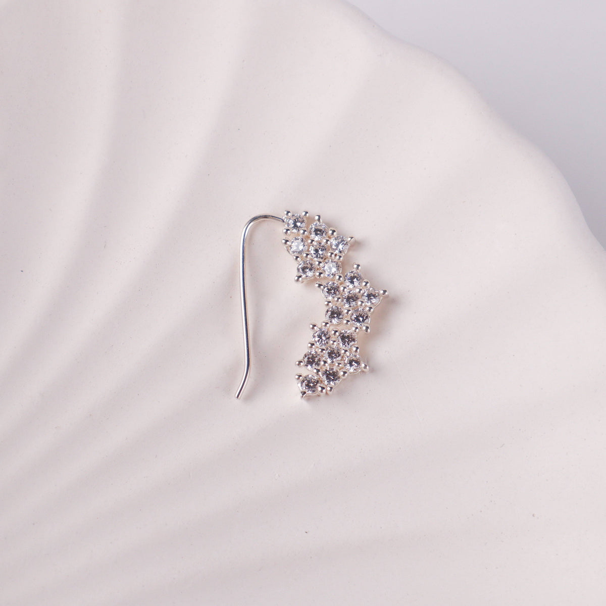 Silver CZ Nath earring