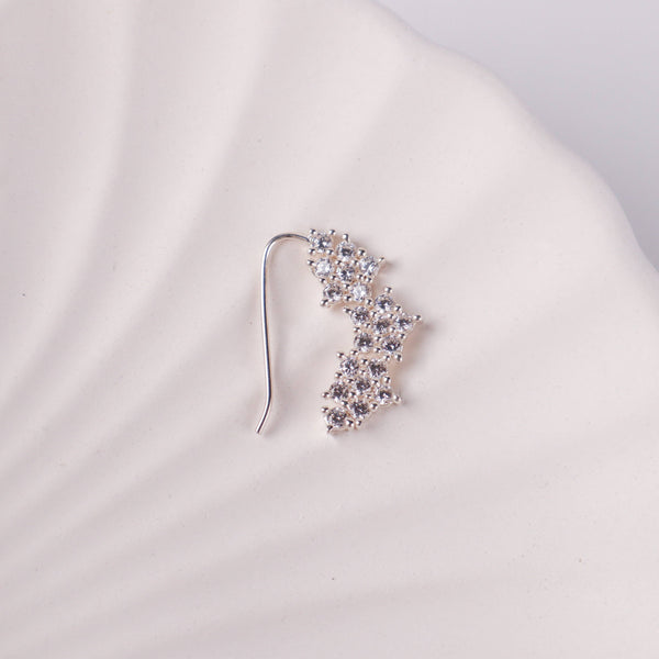 Silver CZ Nath earring