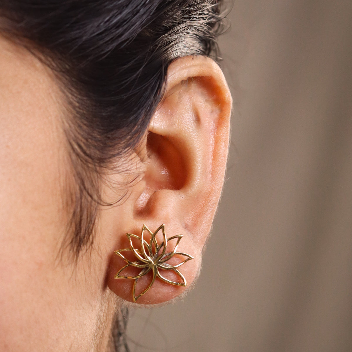 Lotus Earrings |  92.5 Silver | 22K Gold Plated