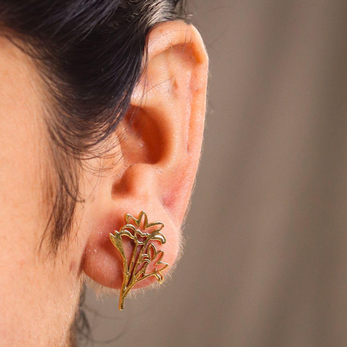Rajanigandha Silver Earrings |  92.5 Silver | 22K Gold Plated