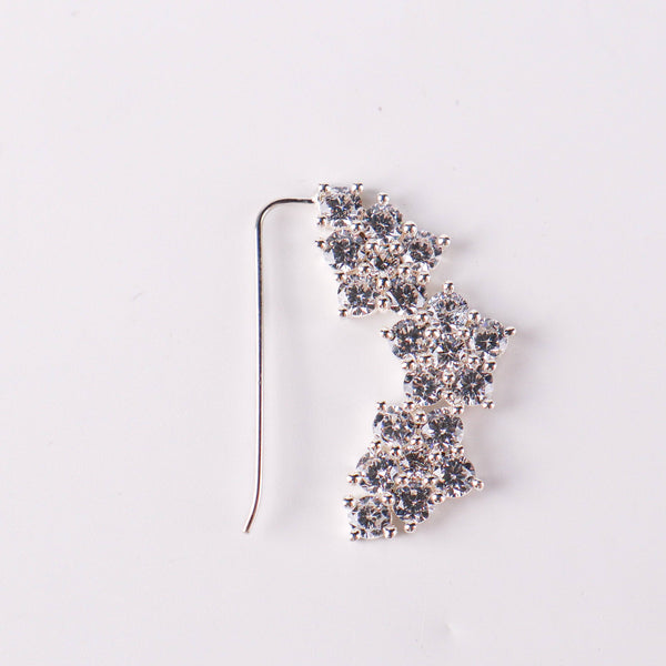 CZ Kudi Nath Pierced silver earring