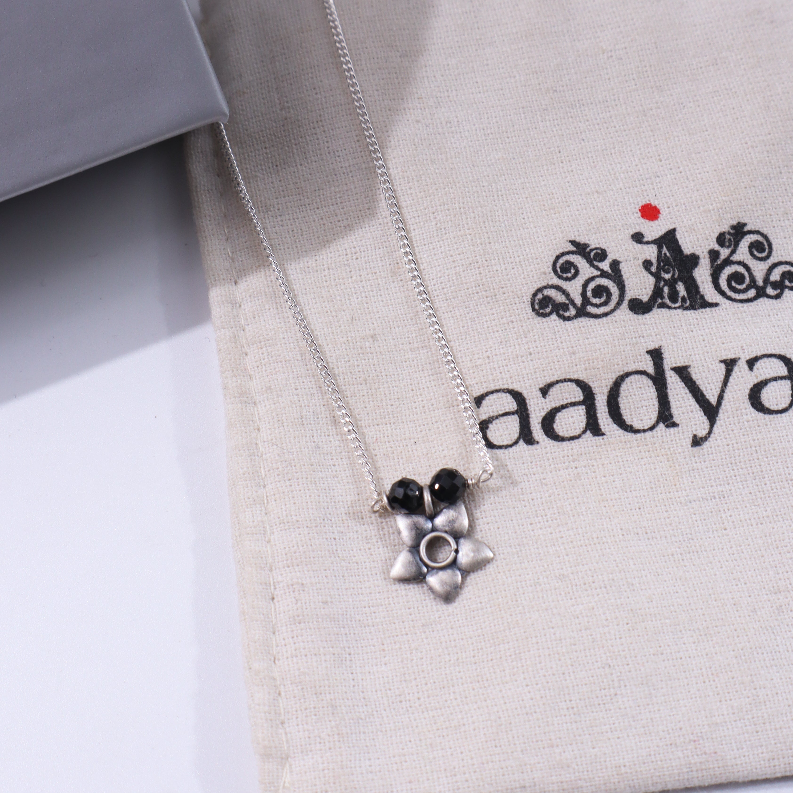 Flower Charm Mangalsutra | 92.5 Sterling Silver