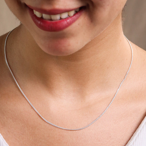 Unisex silver chain polished finish