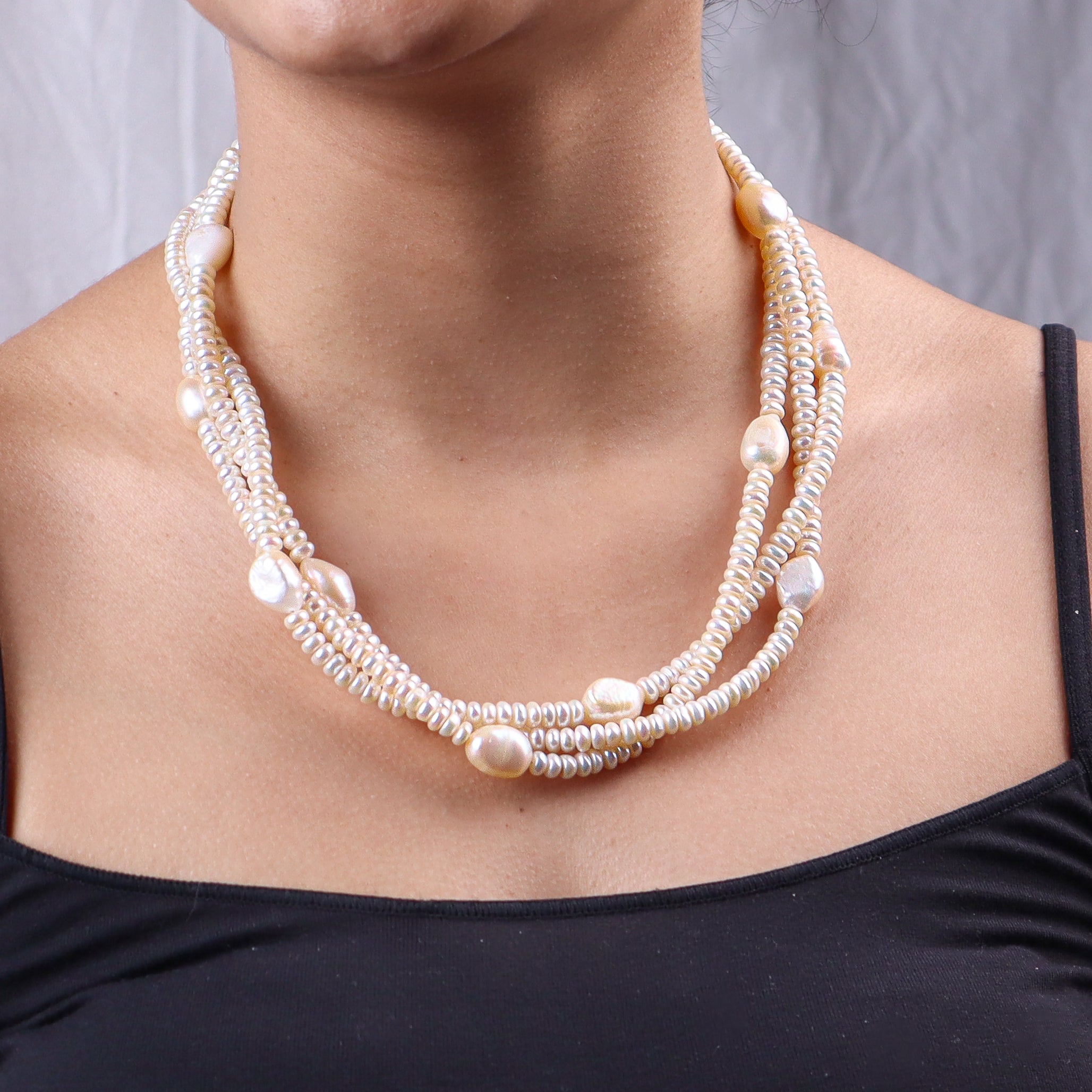 Pearl Cluster Necklace