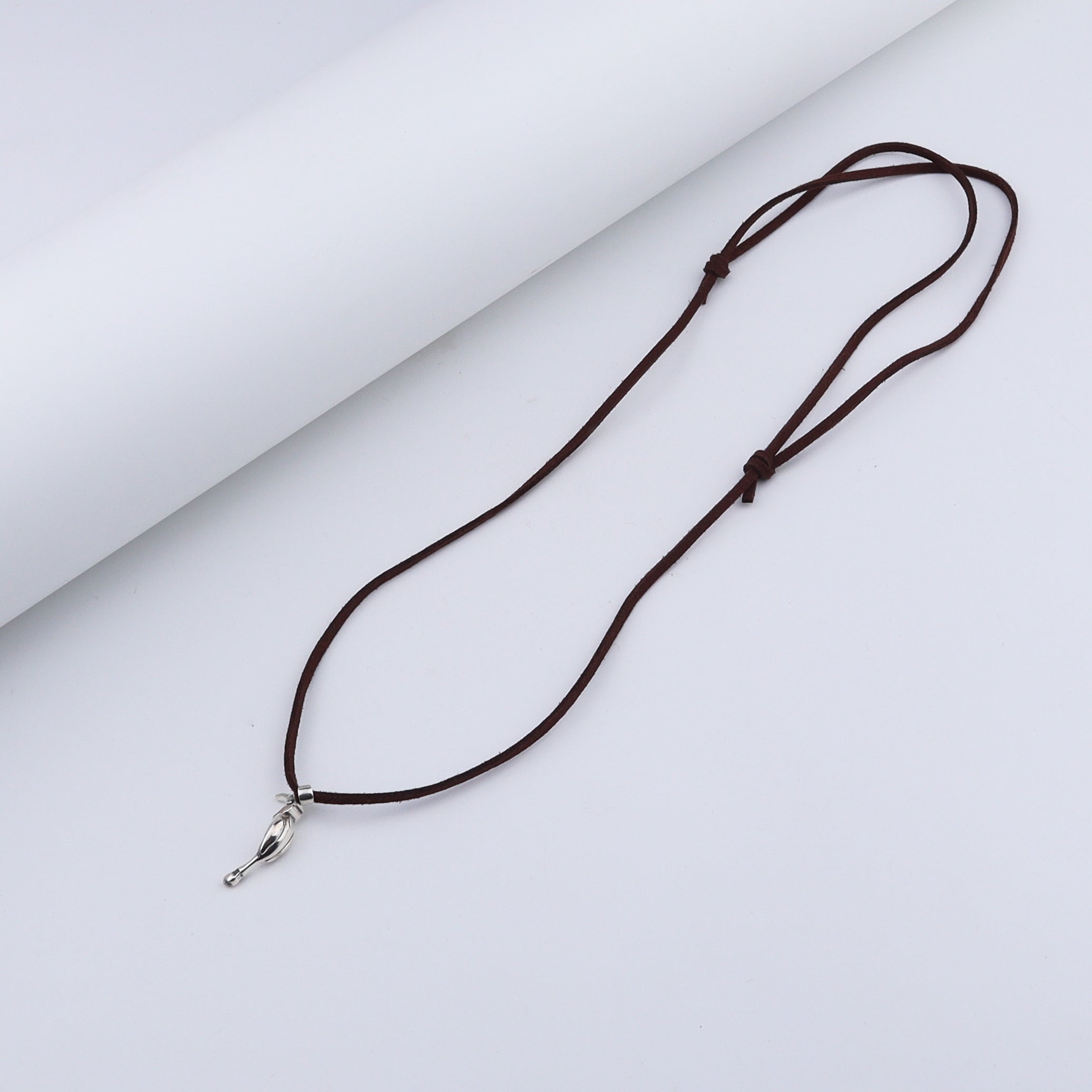 Silver Hornbill pendant with Suede cord (Unisex)
