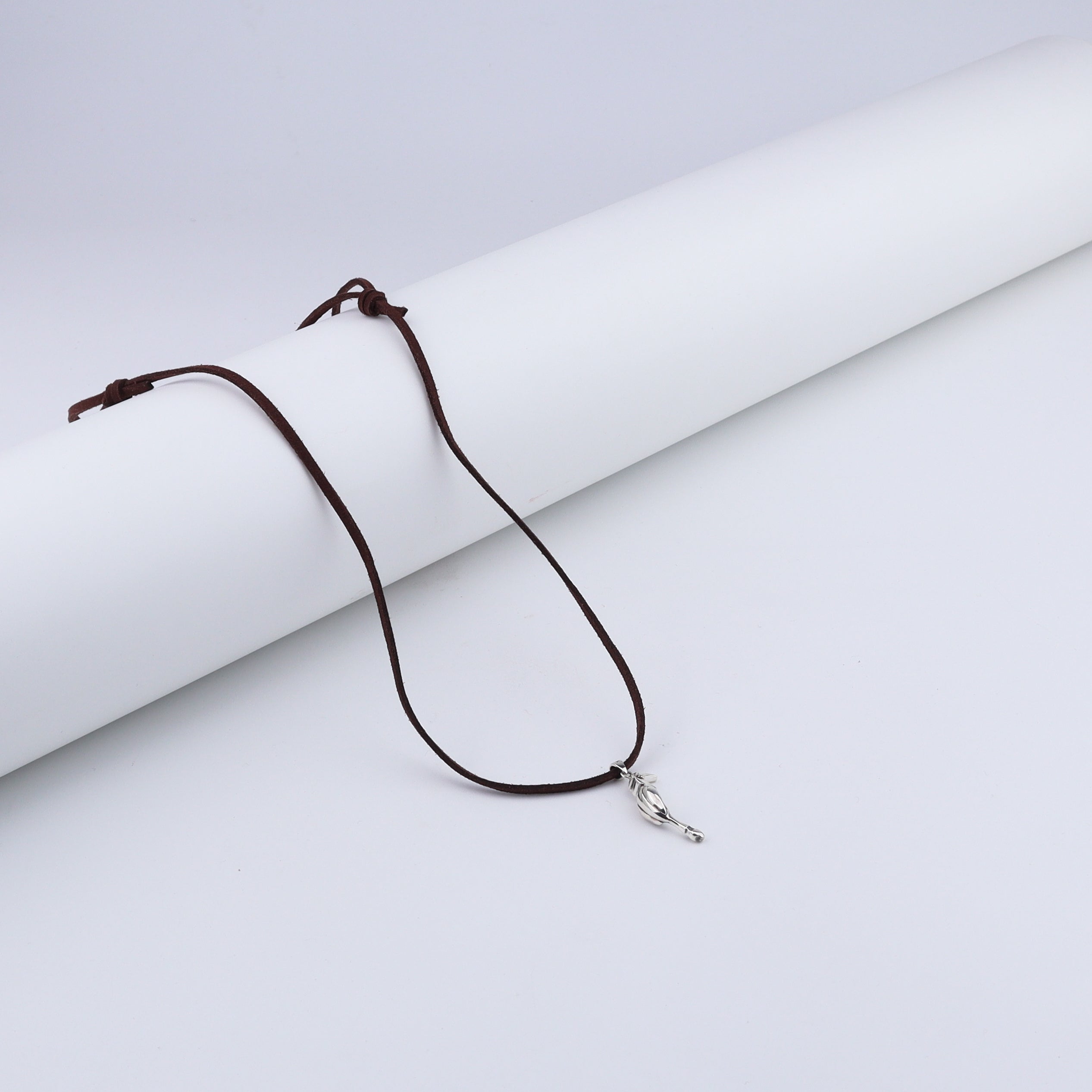 Silver Hornbill pendant with Suede cord (Unisex)