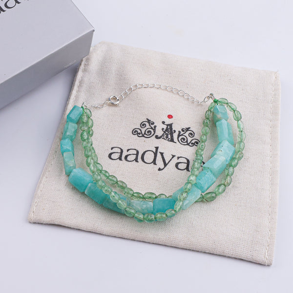 Russian Quartz & Amazonite Silver Bracelet (Project Handmade)