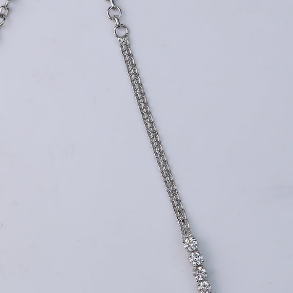 Silver CZ Necklace and Earring Set
