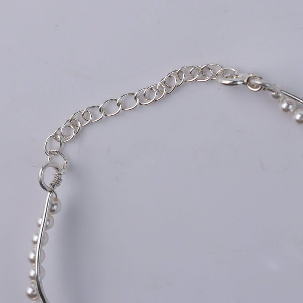 Silver chain with pearl accents jewelry
