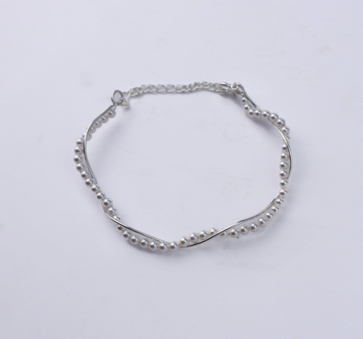 Pearl Wave Bracelet in sterling silver with pearl accents