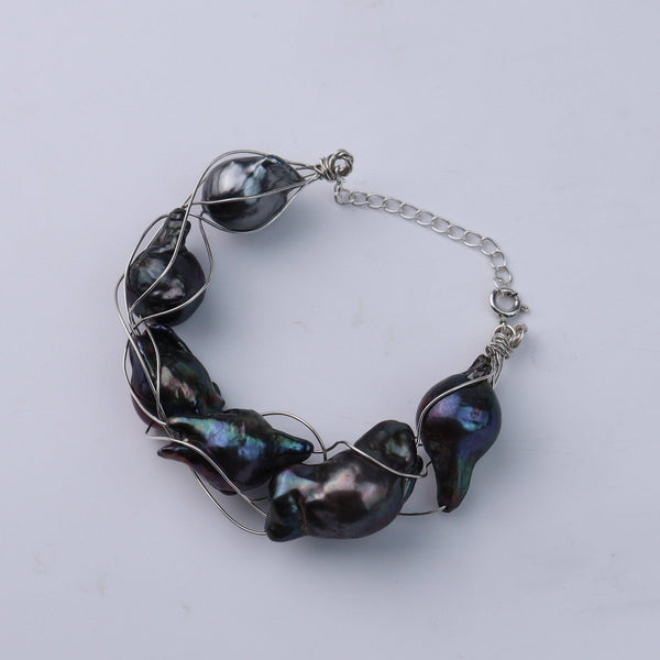Pearl Wrapped Bracelet with Baroque Pearls