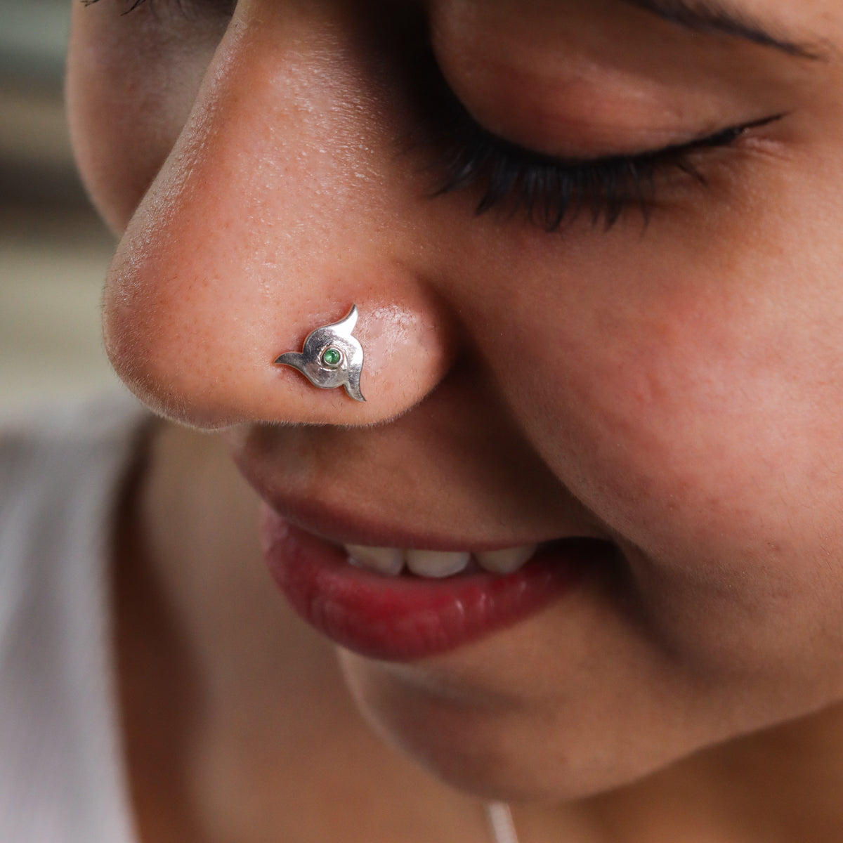 Silver Nakshatra Nose pin (Pierced)