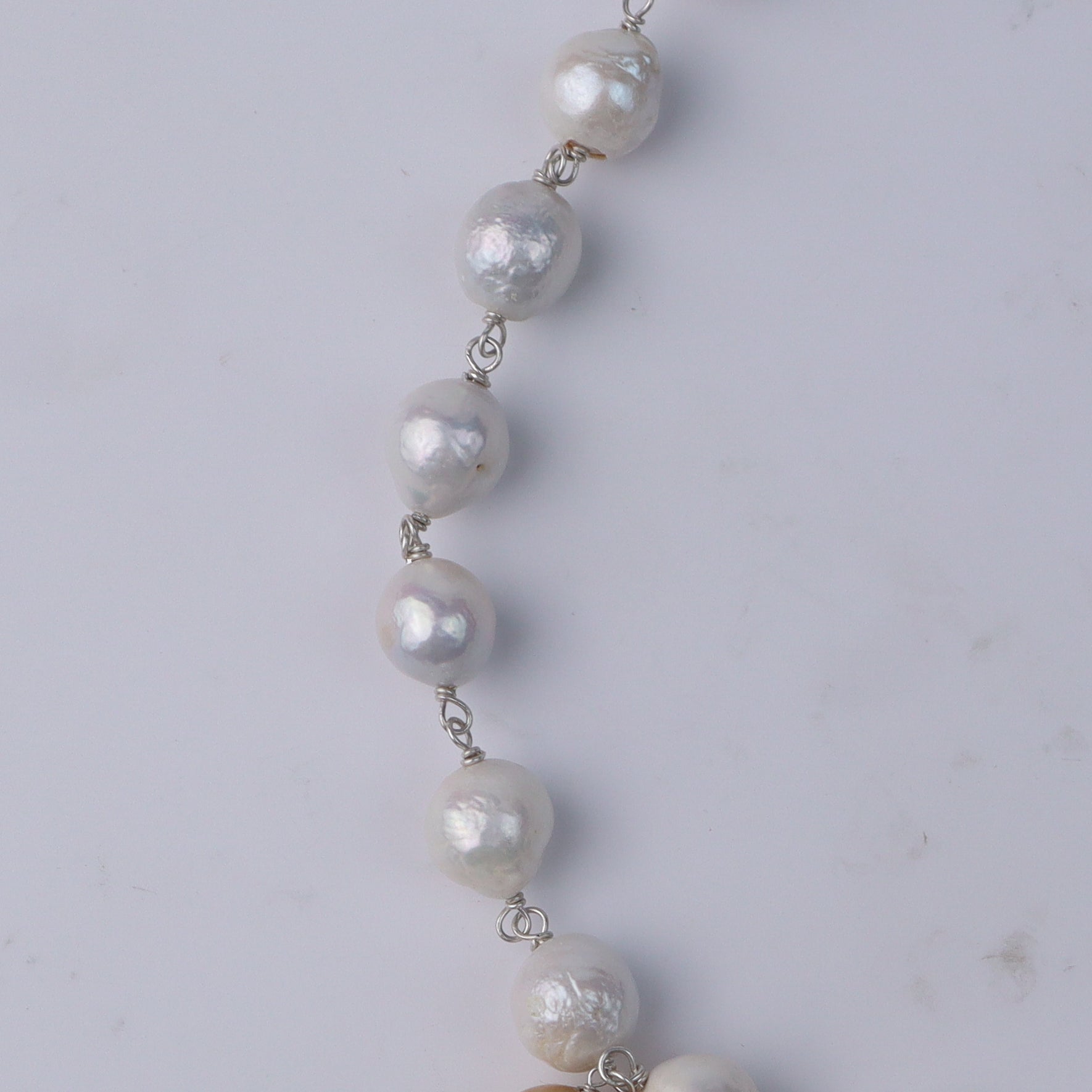 Pearl Flow Necklace with Golden Pearls & Fresh Water Pearls