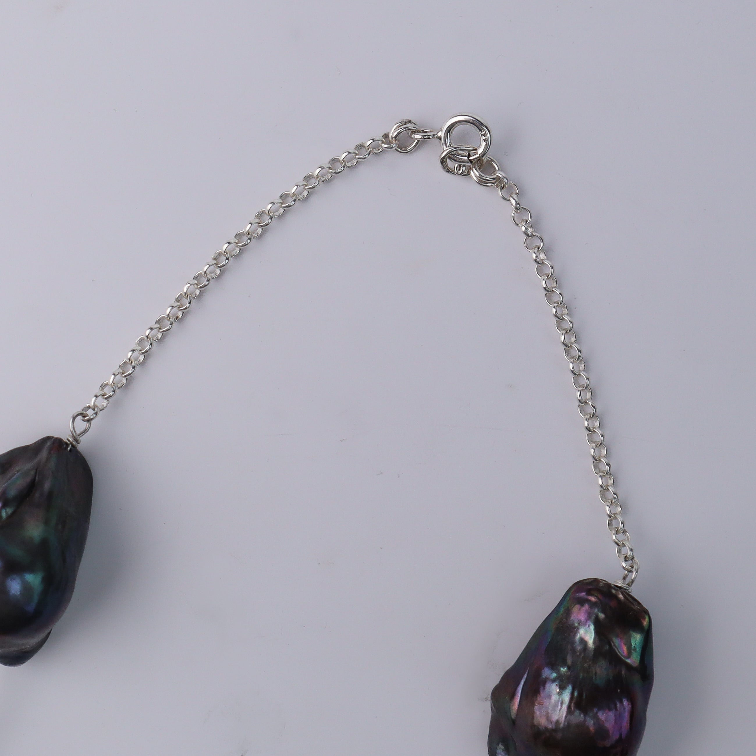 Pearl Line Necklace - Baroque Pearls & Coin Pearls