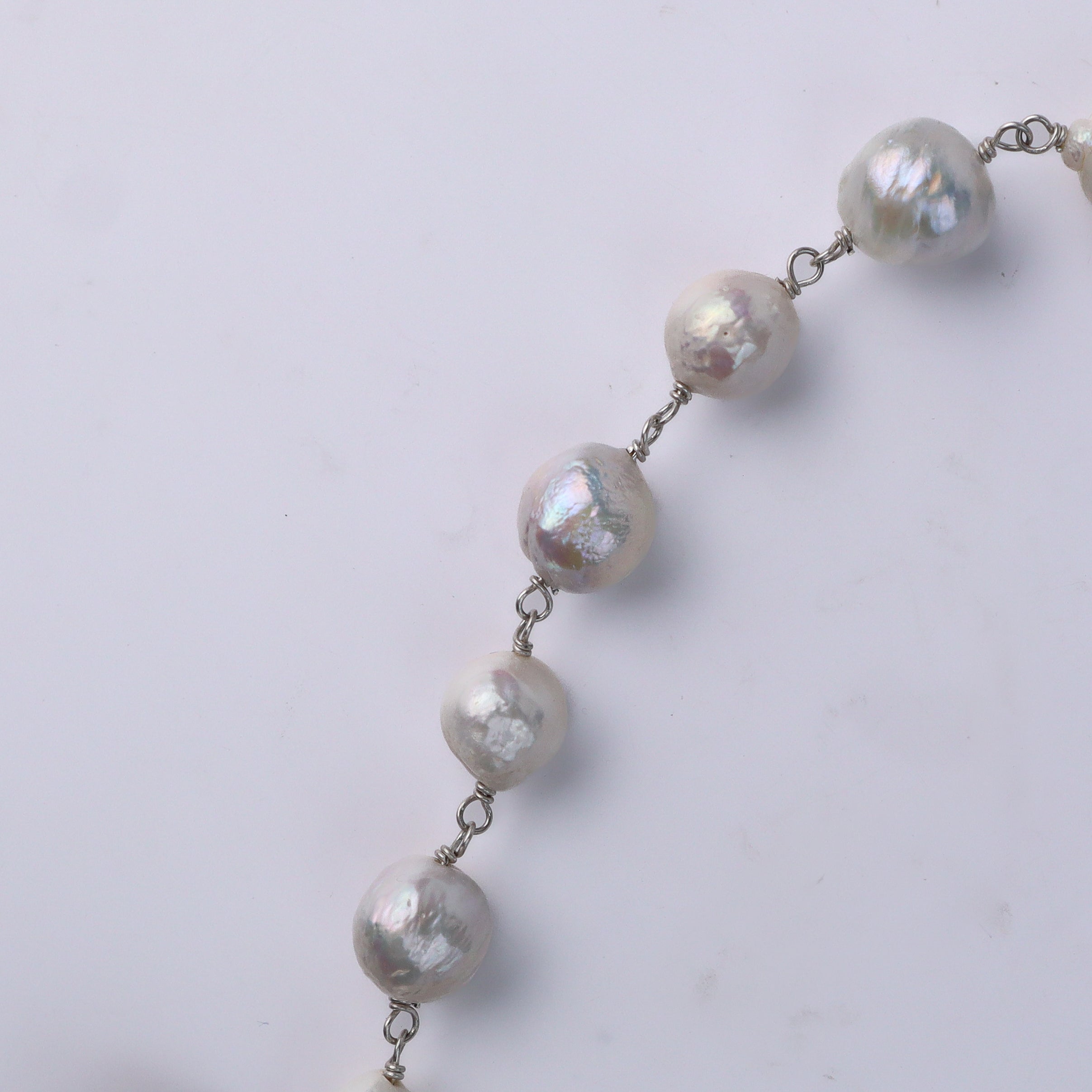 Pearl Flow Necklace with Baroque Pearls & Fresh Water Pearls