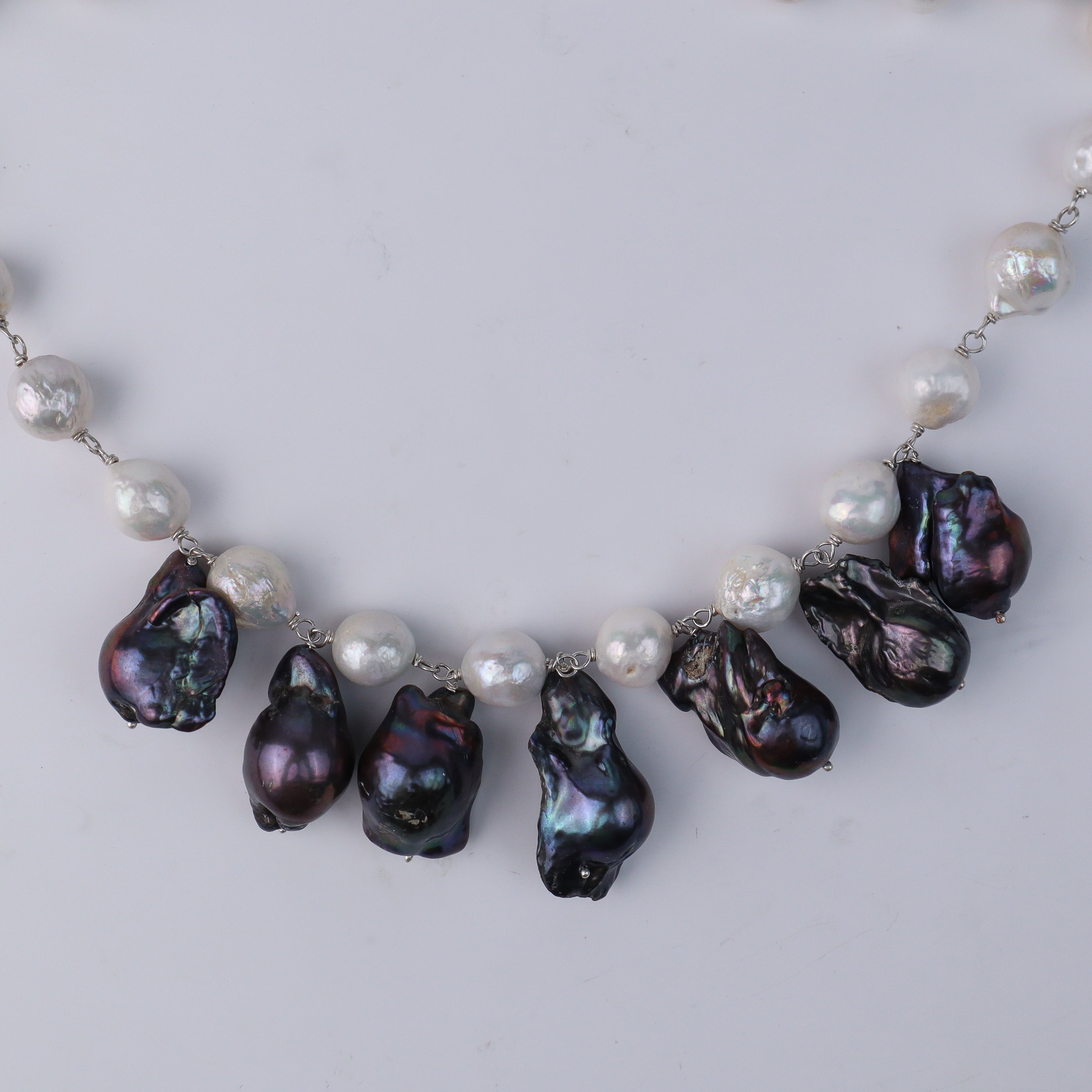 Pearl Flow Necklace with Baroque Pearls & Fresh Water Pearls