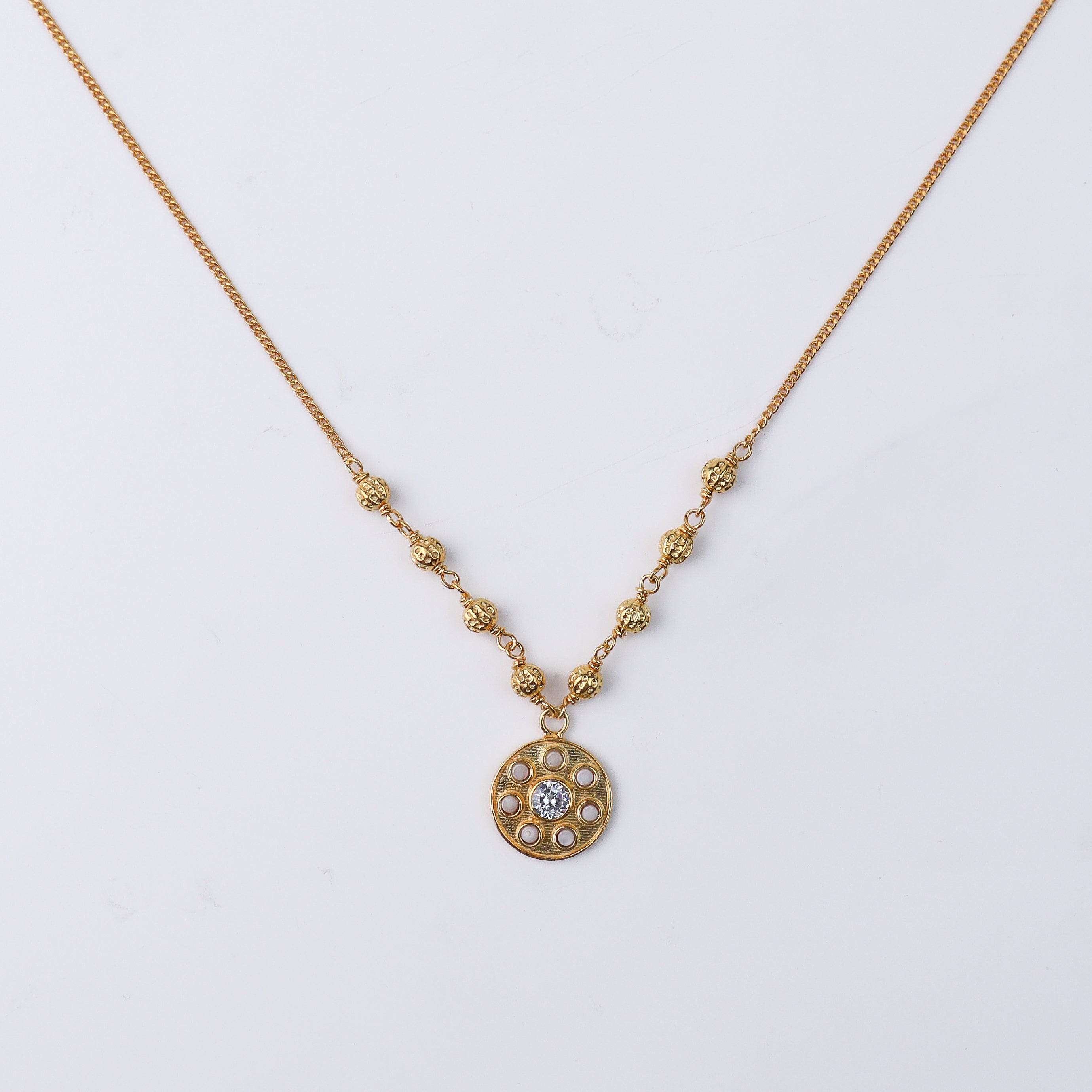 Moha Maya Beads Necklace with Pearls | 22K Gold-Plated