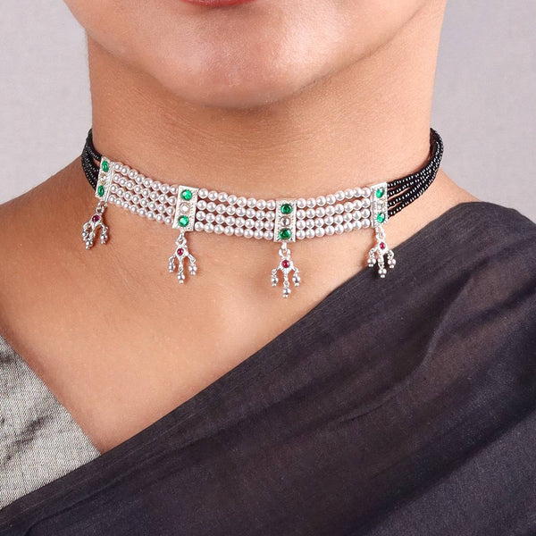 Close-up of Silvers Chinchapeti Mangalsutra intricate detailing