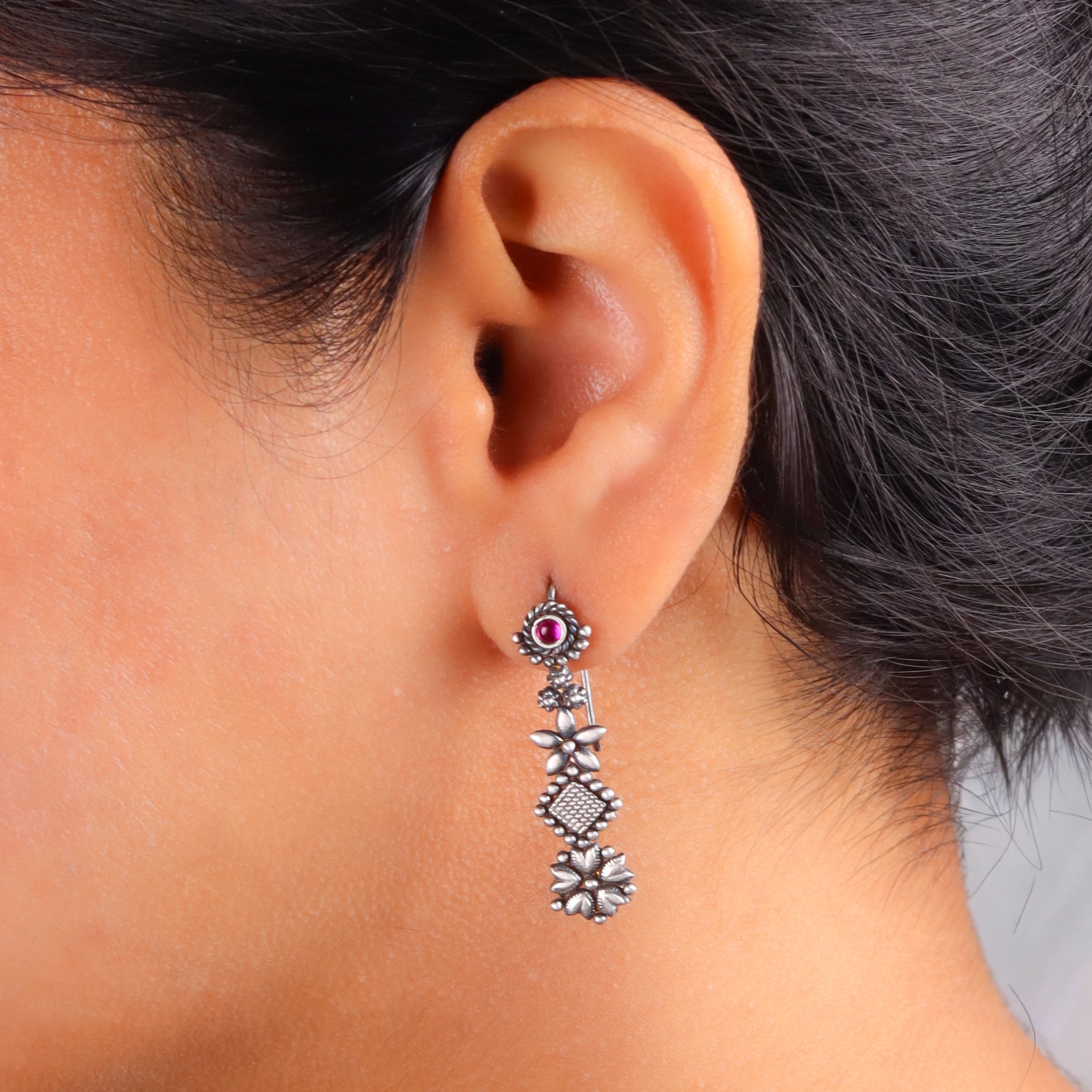 Multicharm dangling earring