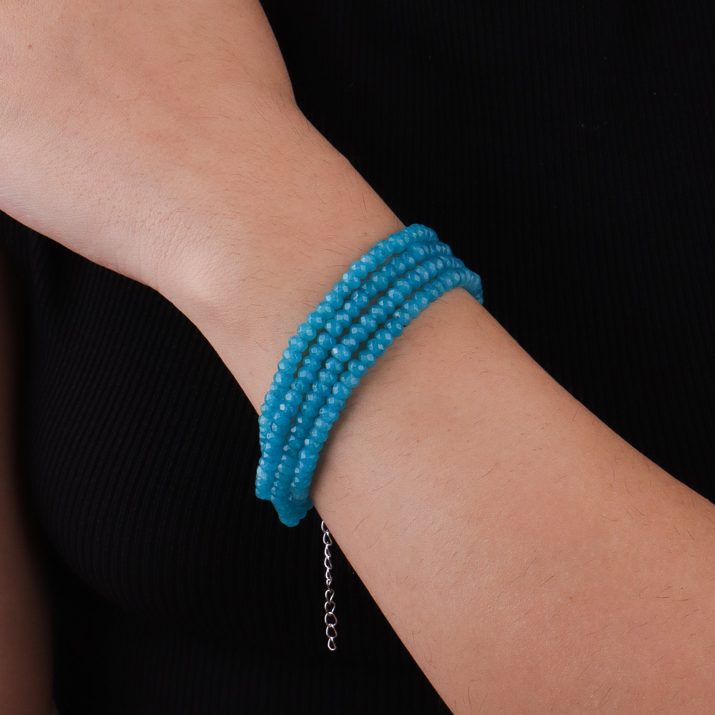 Blue Jade Silver Bracelet (Project Handmade)