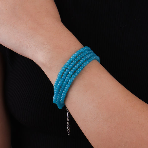Blue Jade Silver Bracelet (Project Handmade)