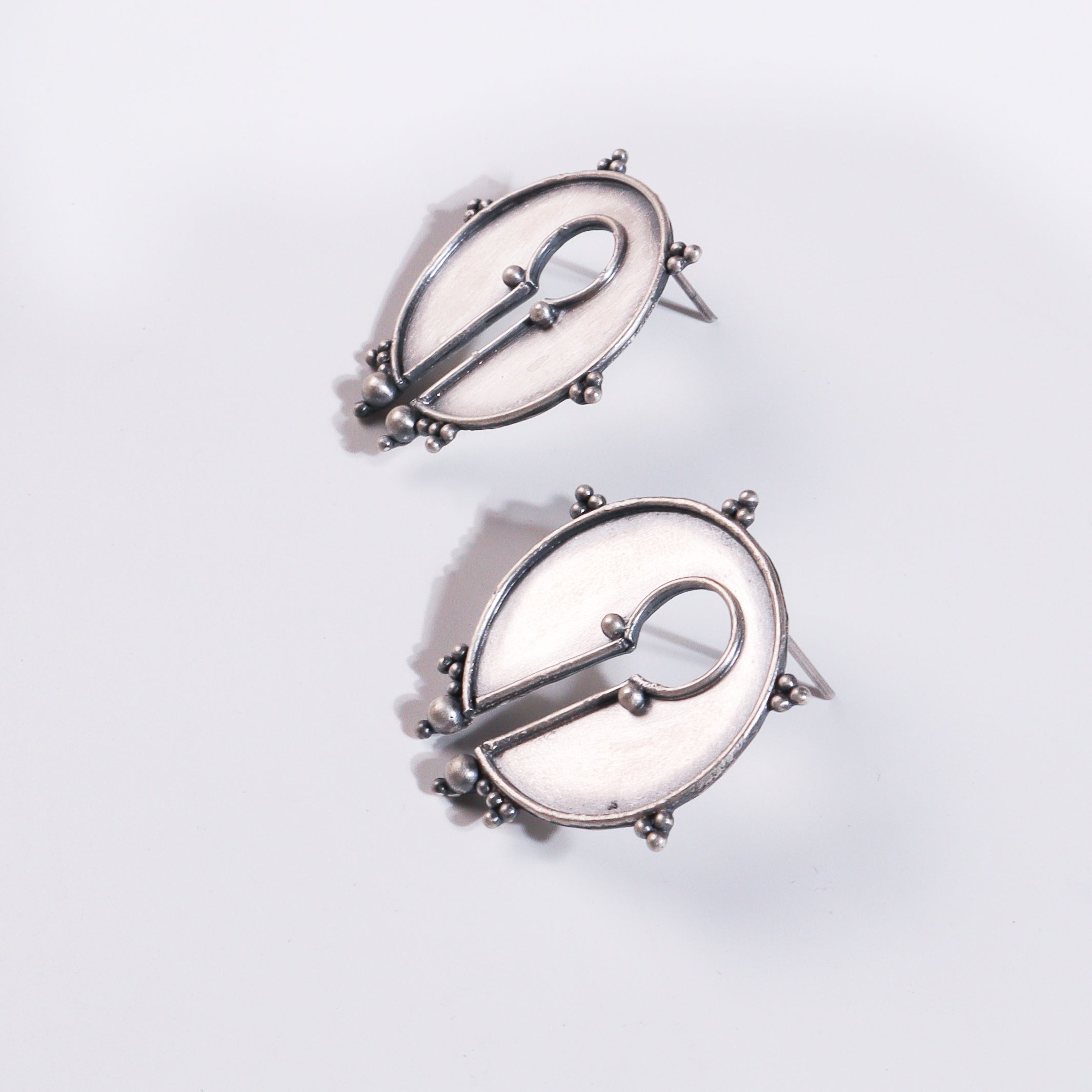 Oxidized Tribal Earring: Big