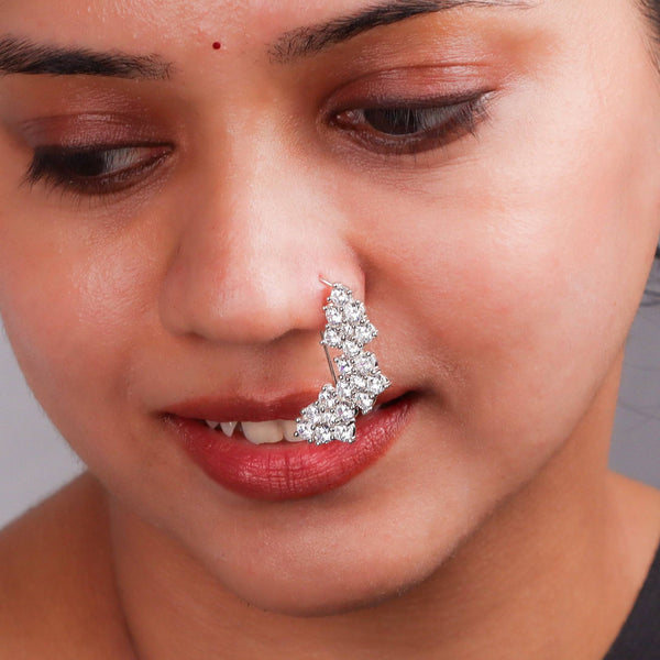Model wearing CZ Nath earring