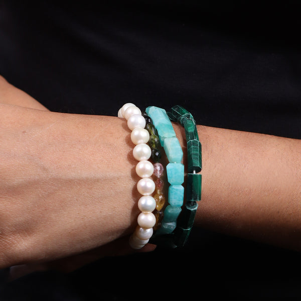 Semi-precious Stones & Freshwater Pearl Bracelet