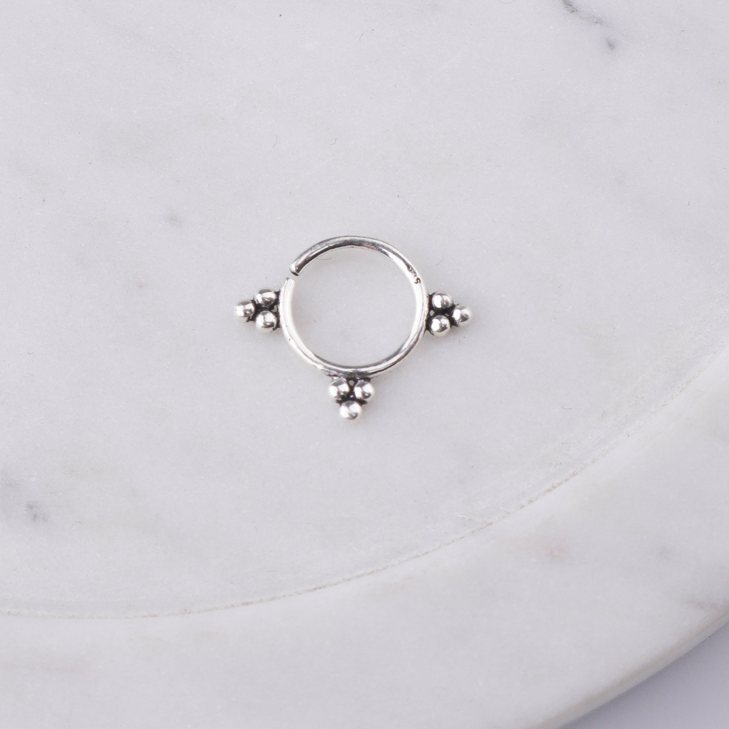 Oxidised Trinity Septum Cum Nose Ring (Pierced)