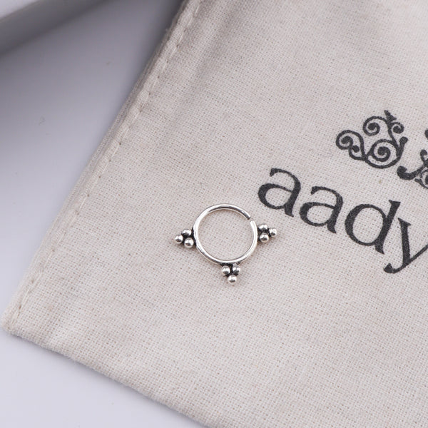 Oxidised Trinity Septum Cum Nose Ring (Pierced)