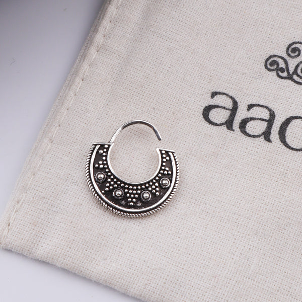 Oxidised Tribal Septum Cum Nose Ring (Pierced)