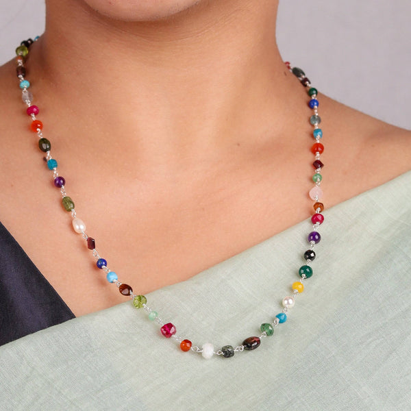 Close-up of Multicolour Ganthan 20 inch with vibrant stone detail