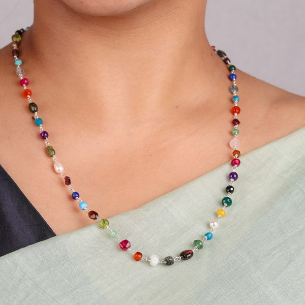 Close-up of Multicolour Ganthan 20 inch with vibrant stone detail