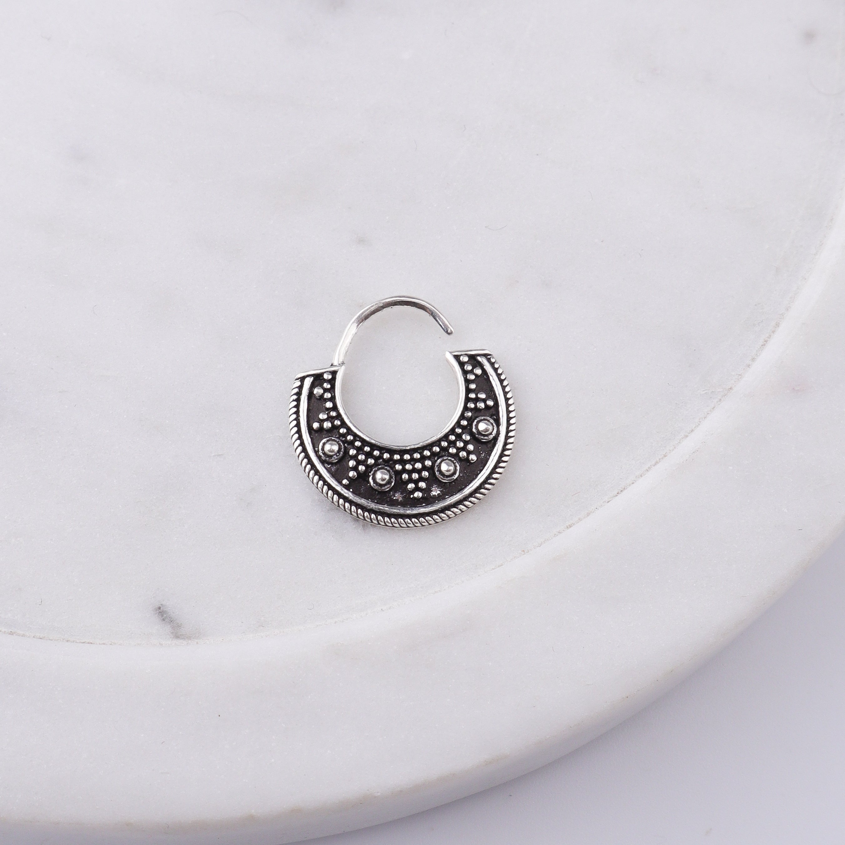Oxidised Tribal Septum Cum Nose Ring (Pierced)