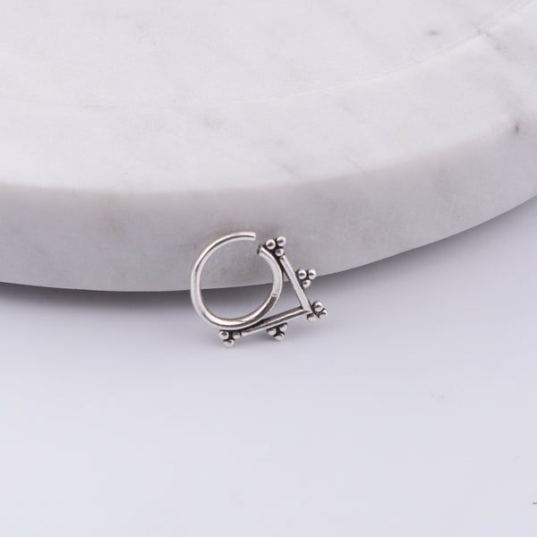 Oxidised Diamond Shaped Septum Cum Nose Ring (Pierced)