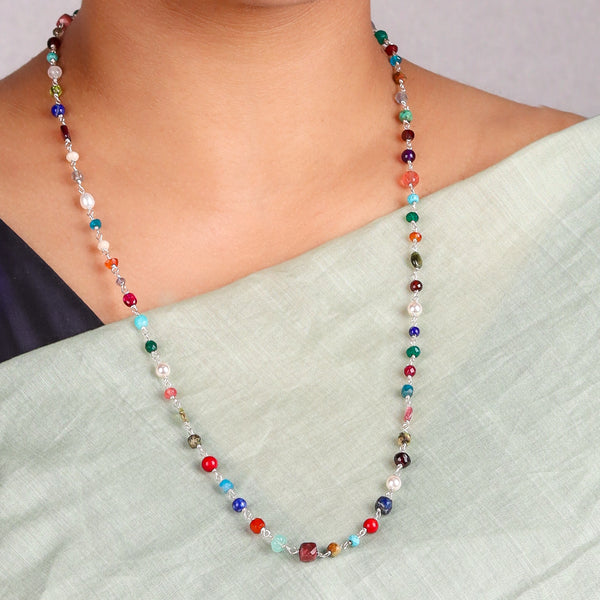 Close-up of Multicolour Ganthan 24 inch with vibrant stone detail