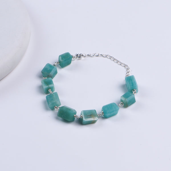 Silver Ganthan Bracelet with Amazonite Stones