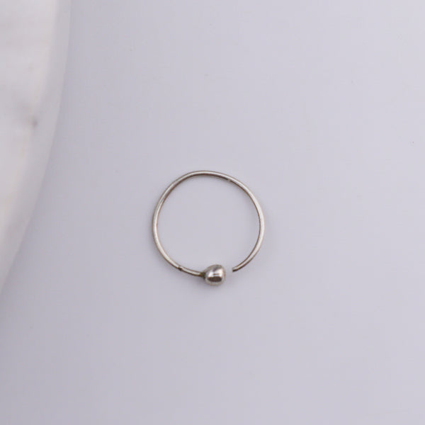 Silver Plain Septum Cum Nose Ring (Pierced)