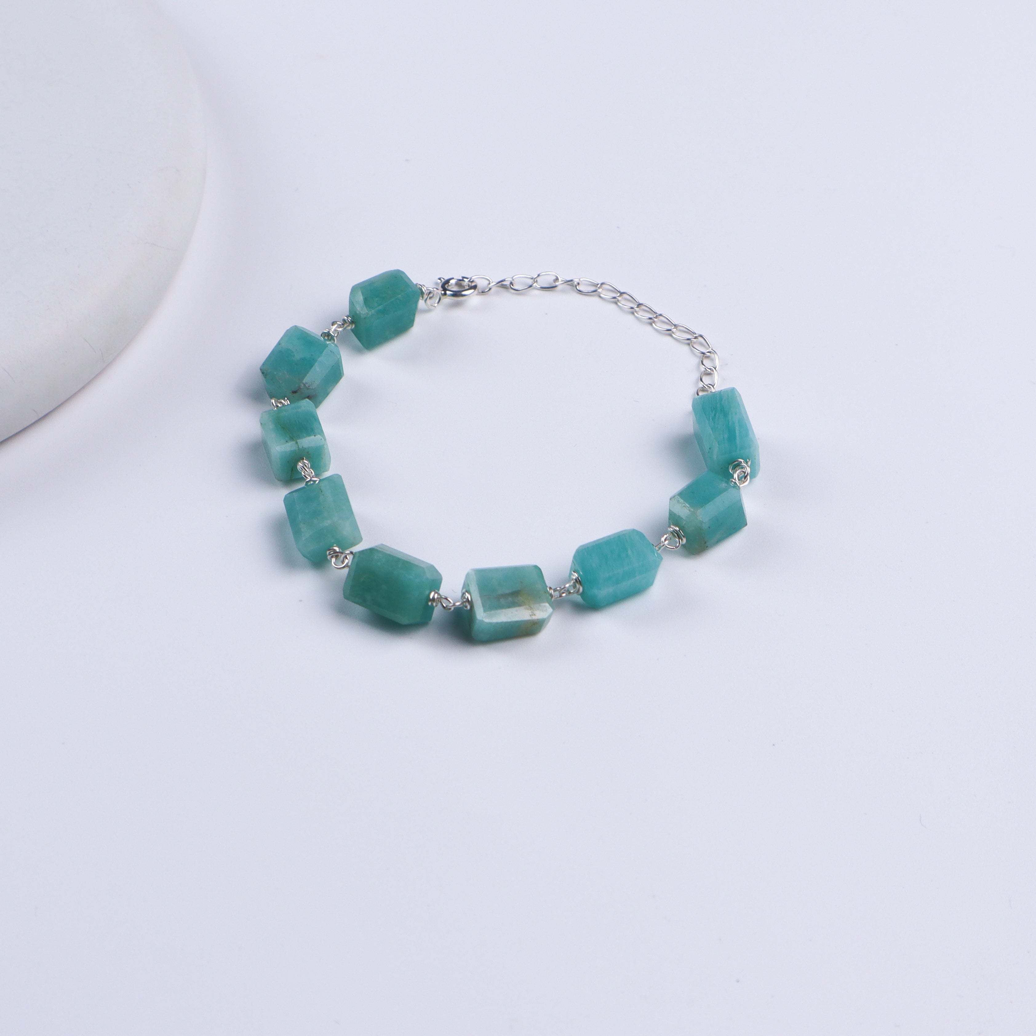 Silver Ganthan Bracelet with Amazonite Stones