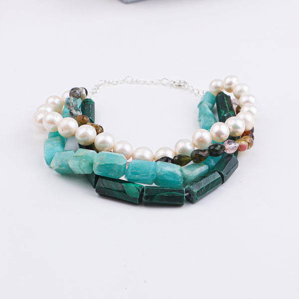 Semi-precious Stones & Freshwater Pearl Bracelet