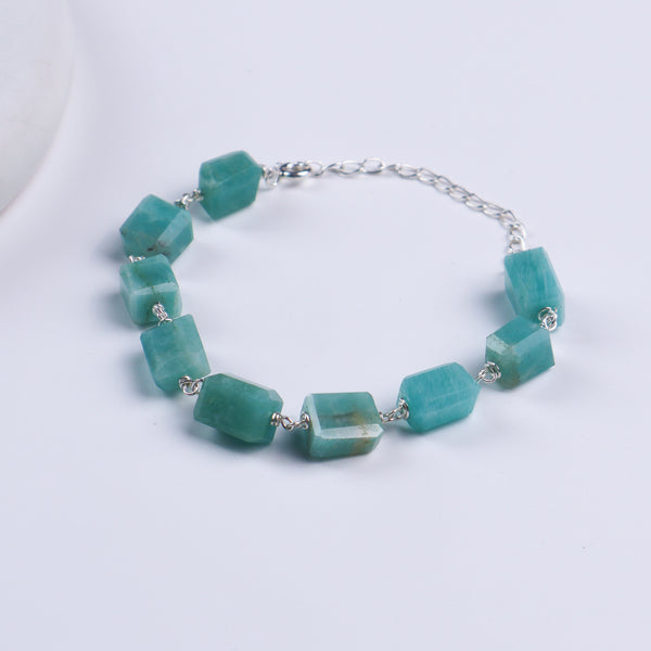 Silver Ganthan Bracelet with Amazonite Stones