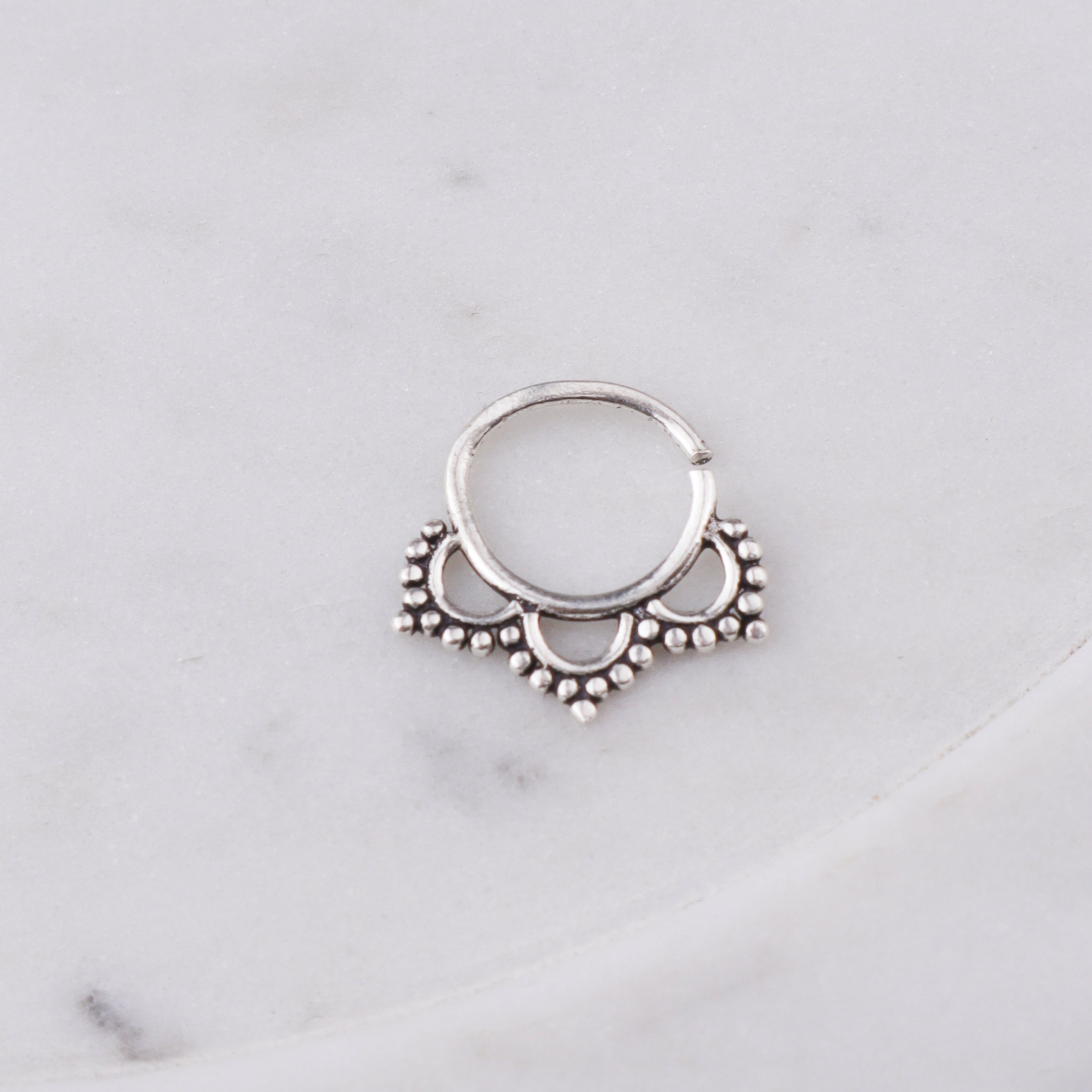 Oxidised Petal Septum Cum Nose Ring (Pierced)